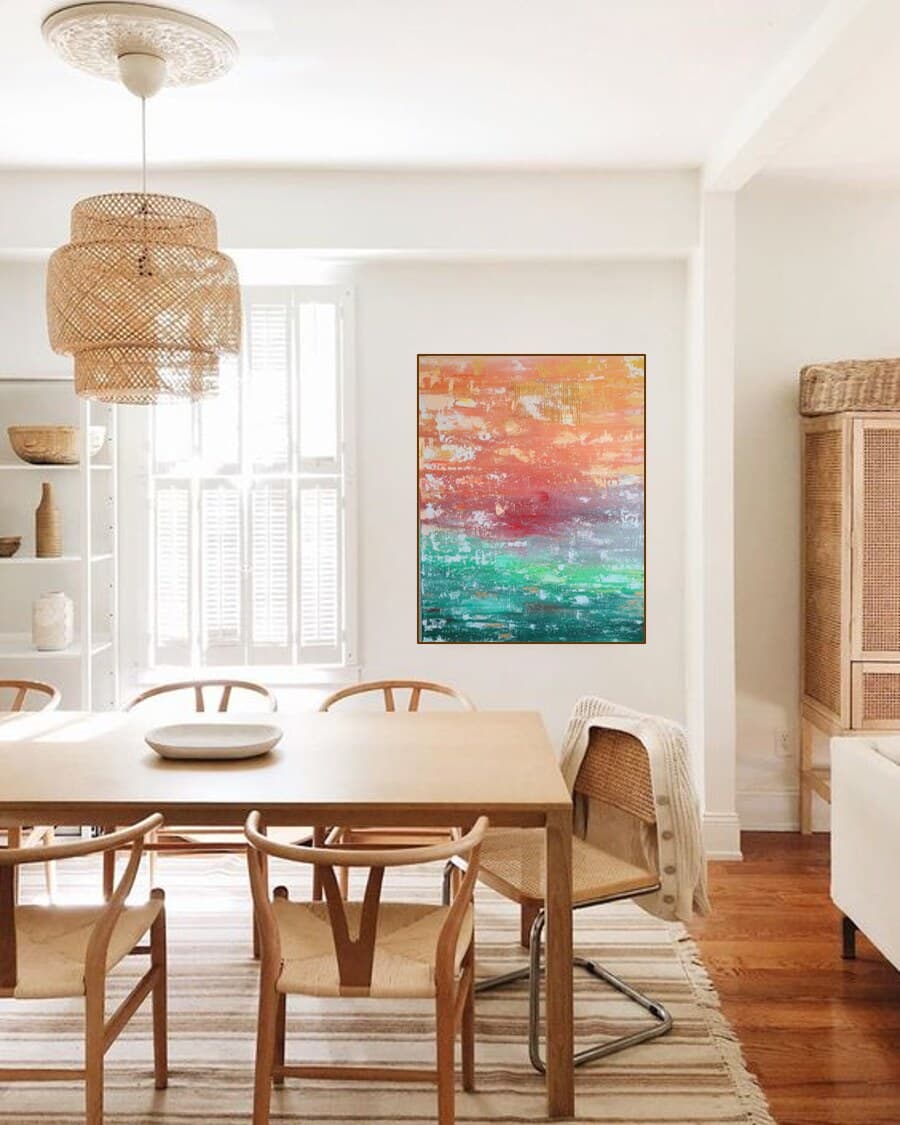 Atardecer en El Saler in a light dining room