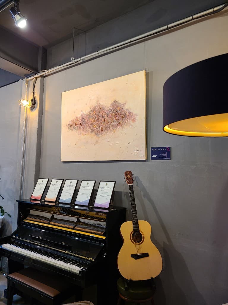 Lava installed with piano and guitar