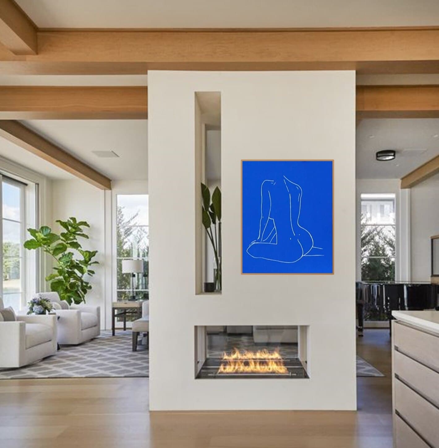 Self Love installed above a fireplace
